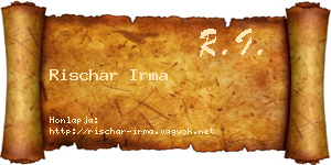 Rischar Irma névjegykártya